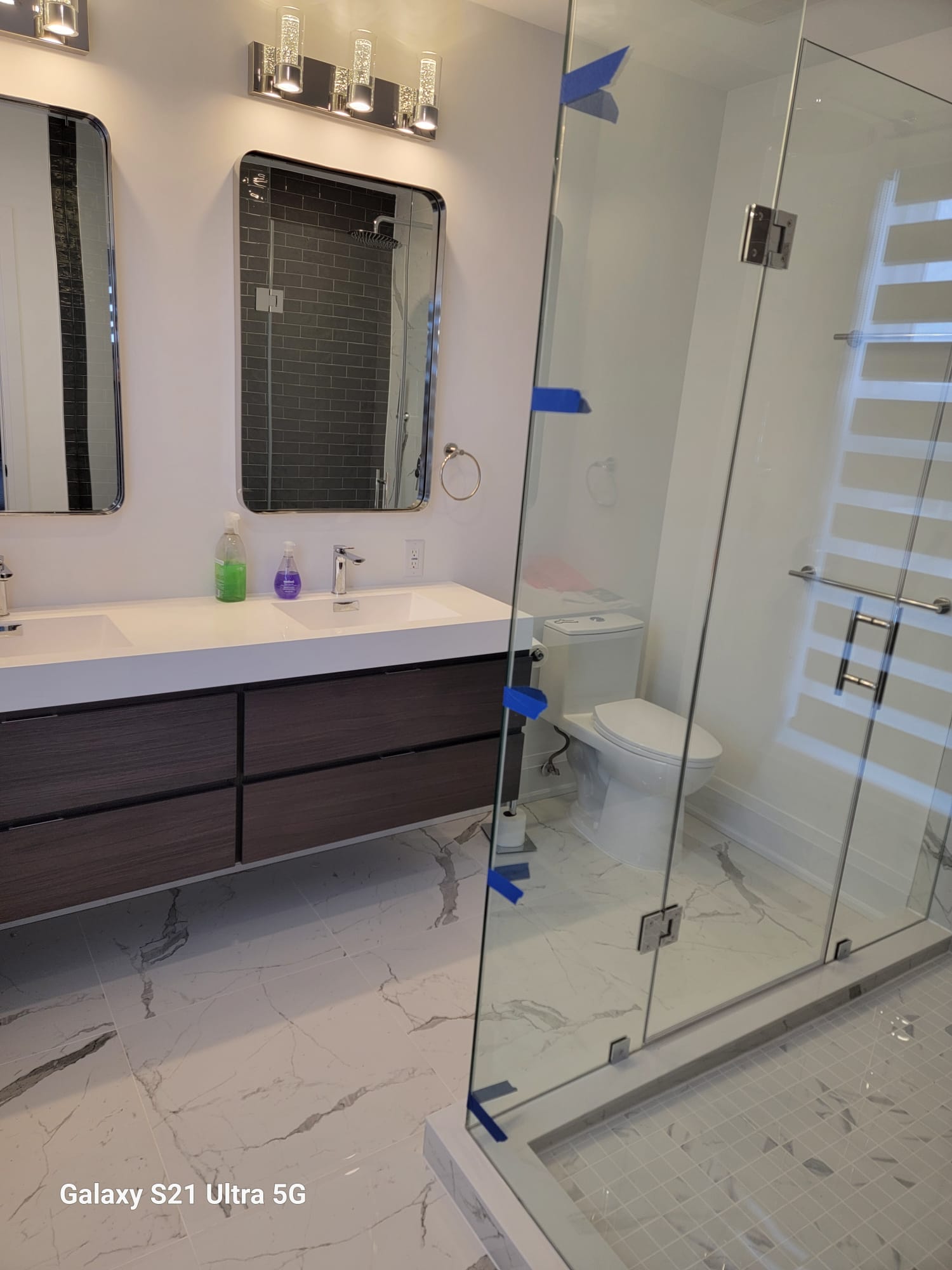 Master ensuite tile and glass shower